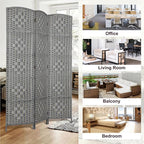 Rose Home Fashion 6 ft Tall Room Divider, Room Dividers and Folding Privacy Screens, 15.7in Privacy Screen 8 Panel Partition Temporary Wall Separation for Private, Grey