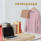 Brushed Gold Wall Mounted Coat Rack – 30 Inch Stainless Steel Rail with 10 Double Coat Hooks for Entryway, Bathroom, Bedroom, Kitchen – Modern Gold Hook Rack for Coats, Hats, Towels