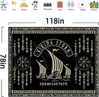 OSUNBD Viking Warship Tapestry Wall Hanging - Large 118x78 inches Storm & Celtic Runes on Soft Flannel Aesthetic Mythology Tapestries Norse Mythology Art for Bedroom, Living Room Decor