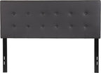 Flash Furniture Lennox Tufted Upholstered Full Size Headboard in Gray Vinyl