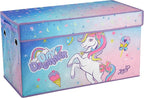 Idea Nuova JoJo Siwa Unicorn Bow Day Dreamer Collapsible Children’s Storage Trunk, Durable with Soft Lid, 28.5"x14.5"x16"