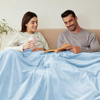 Exclusivo Mezcla Extra Large Fleece Throw Blanket for Couch, Sofa, 300GSM Super Soft and Warm Blankets, Ice Blue Throw All Season Use, Cozy, Plush, Lightweight, 50x70 Inches