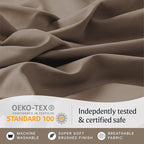 LuxClub 4 PC California King Sheet Set, Breathable Luxury Bed Sheets, Deep Pockets Wrinkle Free Cooling Sheets Machine Washable Hotel Bedding Silky Soft - Dark Khaki Cal King