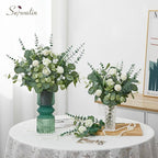 Serwalin 200 Pcs 7 Kinds Mixed Artificial Eucalyptus Leaves Stems Bulk Faux Silver Dollar Eucalyptus Leaves Real Touch Greenery Branches for Wedding Floral Arrangement Table Centerpieces Home Decor