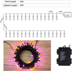 BrizLabs Orange Purple Halloween Lights, 33ft 100 LED Battery Halloween Lights, 8 Modes Orange Purple String Light with Timer, Indoor Outdoor Mini Battery Light for Outside Tree Bedroom Patio Decor