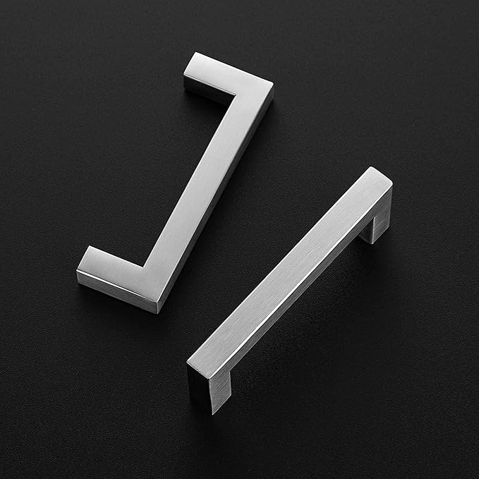 Ravinte 15 Pack Brushed Nickel Kitchen Cabinet Handles 3-3/4 Inch Cabinet Pulls Square Kitchen Hardware for Cabinet Drawer Pulls Drawer Handles Come with Screwdriver