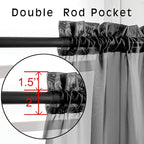 OVZME Voile Sheer Window Privacy Curtains, Rod Pocket Elegant Airy Sheer Curtains Drapes for Living Room/Bedroom, Black, W42 x L63, 2 Panels