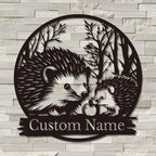 Custom Hedgehog Metal Sign, Personalized Hedgehog Metal Wall Art,Hedgehog Lovers Gift Metal Kid Room Decor,Personalized Hedgehog Lover Name Sign,Kid Nursery Decoration (Hedgehog C)