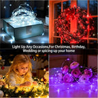 VOOKRY 12 Pack Fairy Lights Battery Operated, 30 LEDs Mini Starry String Lights 10 ft Silvery Copper Wire Lights, Works for Wedding Centerpiece, Party, Table, Christmas Decorations(Multi-Colored)