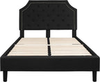 Flash Furniture Brighton Full Size Tufted Upholstered Platform Bed in Black Fabric