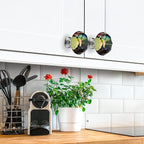 Ravinte 10 Pack Colorful Crystal Drawer Knobs - Glass Cabinet Knobs, Diamond Shaped, 30 mm with Black Base