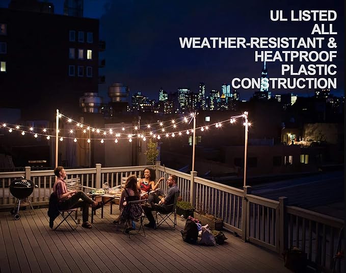 Lampat String Lights, LED 25 Light Bulbs 25Ft G40 Globe String Lights with Bulbs-UL Listd for Indoor/Outdoor Commercial Decor