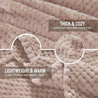 Exclusivo Mezcla Fleece Bed Blanket Twin Size, Super Soft and Warm Blankets for Couch, Sofa and Bed Waffle Textured, Cozy, Fuzzy and Lightweight (Camel, 90x66 Inches)