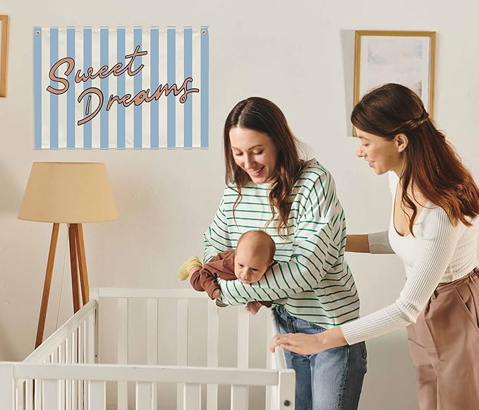Sweet Dream Rectangular Canvas Banner-Boho Flags Wall Sign for Kids Toddler Boys Girls,Baby Room Nursery Above Crib Bedroom Apartment Dorm Wall Decor-Baby Shower Birthday Christmas Gift