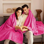 Exclusivo Mezcla Plush Fuzzy Fleece Throw Blanket Extra Large, Super Soft, Fluffy and Warm Blankets for Couch, Bed, Suitable for All Seasons (50x70 Inches, Hot Pink)
