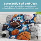 Dawhud Direct Sports Fleece Blanket for Bed, 50x60 Inches Sports Fan Fleece Throw Blanket for Adults and Kids - Soft Plush Blanket - Queen Size