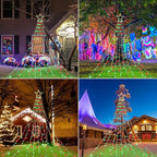 FUNIAO Christmas Decoration Lights - 320 LED Star String Lights Tree Topper with 12" Star for Yard, Garden, Wedding, Party - Red & Green