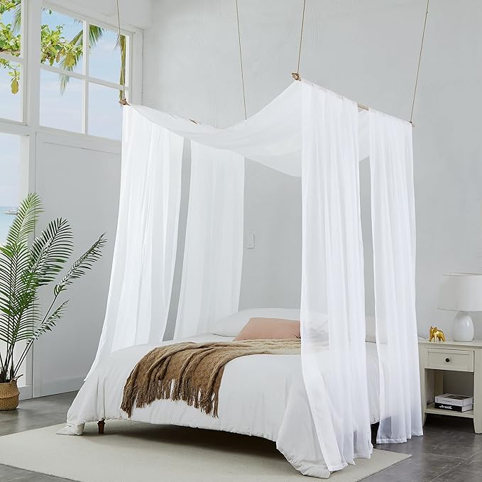 Warm Home Designs 75 Feet Long White Sheer Window Scarf. These XXL Length Valance Scarves 54 X 900 Inches in Size. Great as Bed Canopy or Wedding Arch Draping Fabric. AM White 900"