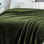 Walensee Fleece Blanket Plush Throw Fuzzy Lightweight (Throw Size 50x60 Olive Green) Super Soft Microfiber Flannel Blankets for Couch, Bed, Sofa Ultra Luxurious Warm and Cozy for All Seasons