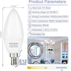 comzler E12 LED Bulb Candelabra Led Light Bulbs, 60W Equivalent, Daylight 5000k Ceiling Fan Light Bulbs 600LM, Type B Shape Chandelier Light Bulb, Non-Dimmable, 8-Pack