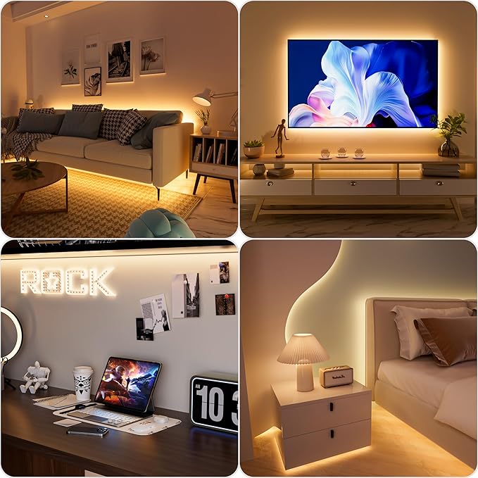 PAUTIX COB LED Strip Light 5V USB 9.84ft/3m 640LEDs 1200lm Dimmable LED Strip Light 3000K Warm White CRI90+ USB TV Backlight,Flexible Under Cabinet Tape Light for Bedroom,Kitchen,Home DIY Lighting