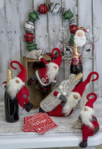 Boston International Christmas Tabletop Gnome Figurine, 12 x 7-Inches, Santa Claus Shelf Sitter