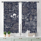 Vintage Nautical Curtains, Marine Coastal Sailboat Compass Anchor Ocean Beach Old Pirate Map Navy Blue Blackout Retro Drapes for Bedroom Living Room Kitchen Bathroom Window 2 Panels, 55x39 Inch