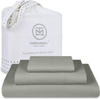 Threadmill Luxury 800 Thread Count Twin 100% Cotton Sheets - Moonrock Grey Sateen Weave Bed-Sheets, Better Than Egyptian Cotton,3 Pc Solid Soft Bedding Set, Fits 15" Deep Pocket