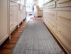 Custom Length Cut to Size Wide Width Carpet Runner Rug for Hallways, Skid Resistant Latex Rubber Backed, 31 inch Wide X Customized Length, Stripe Grey, 31 inch X 7 feet