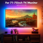 Maylit ICRGB TV LED Backlight, App Control LED Lights for 71-75in TV/Monitor, Music Sync Color Changing TV LED Strip Lights for Home Decor, USB Powered Gaming Accessories Lights for Bedroom Room Decor