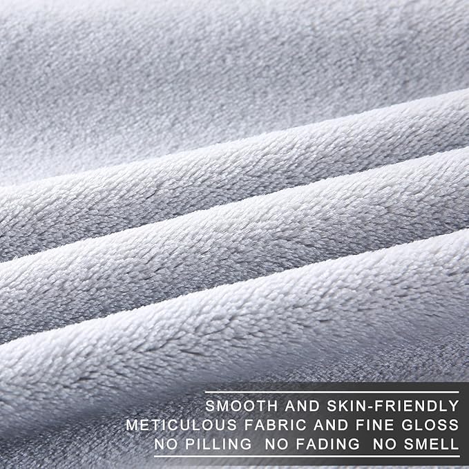 Polar Fleece Throw Blankets Travel Size for The Bed Extra Soft Brush Fabric Super Warm Sofa Throw Blanket 50" x 61"(Gray Travel)