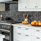 JOY DECOR 15 Pack Cabinet Handles, Black Cabinet Pulls, 3-3/4 Inch Kitchen Closet Handles Square Drawer Pulls Stainless Steel Drawer Hardware, 96mm Hole Centers