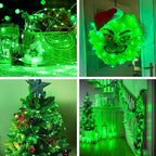 JMEXSUSS 2 Pack Green Fairy Lights Battery Operated, Total 400 LED 132ft Twinkle String Lights with Remote, 8 Modes Christmas Lights for Tree Fireplace Bedroom Indoor Outdoor Halloween Xmas Decor