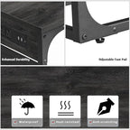 TUTOTAK C Shaped End Table with Charging Station, Side Table for Sofa, Couch Table with Storage Bag, Set of 2, TV Tray Table with 2 USB Ports and Outlets for Living Room, Bedroom, TB01BY0242