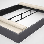 ZINUS Upholstered Metal and Wood Box Spring, 9 Inch Mattress Foundation, Easy Assembly, Fabric Paneled Design, Queen