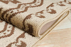 Custom Length Cut to Size Tribal Ethnic Southwestern Inspired Hallway Runner Rug, Non Slip Rubber Backed, 31 inch Wide X Customized Length, Aztec Beige, 31 inch X 24 feet