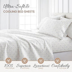 Linen Market Double-Brushed Patterned Microfiber King Sheet Set 4 Piece – Oeko-TEX Certified Ultra Soft & Wrinkle-Free - 16" Deep Pocket Sheets - Easy Care King Size - Soft Floral Light Blue