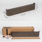Kazai. Wall-Mounted Coat Rack 'Toke' - Modern Design Coat Rack with Hidden Wall Hooks - Solid Wood Veneer Panel Coat Hanger - Oak, Dark