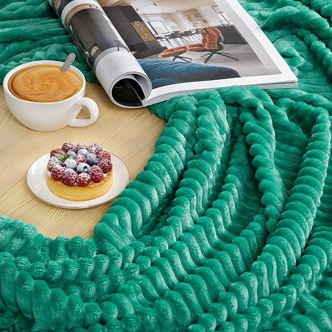 GO Premium Ultra Soft Fleece Blanket, Super Large Queen Size - Emerald Green Color, Perfect Cozy Gift, Super Warm Comfy - ECO-Certified, Hypoallergenic, 90" x 90"