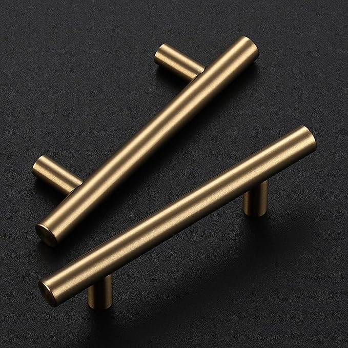 Ravinte 18 Pack 5 Inch Cabinet Pulls Champagne Bronze Stainless Steel Kitchen Drawer Pulls Cabinet Handles 5 InchLength, 3 Inch Hole Center