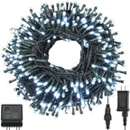 QUWIN White Christmas String Lights, 115Ft 300 LED UL Certified 8 Modes with End-to-End Plug, Indoor & Outdoor Fairy Light for Christmas Tree, Patio, Wedding, Party (115Ft Cool White)