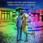 60ft Outdoor LED Strip Lights Waterproof,IP68 Outside Led Light Strips Waterproof with Bluetooth App Remote Control,Music Sync RGB Exterior Led Rope Lights,for Balcony,Deck,Roof,Garden,Pool (60FT)