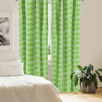 Ambesonne Lime Green Window Curtains Pack of 2, Simplistic Formless Geometric Shapes in Different Shades Theme, Lightweight Set with Rod Pocket, 4 Panels of - 28" x 95", Green