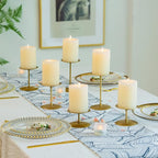 Pillar Candle Holders Candle Plates - Set of 24 Candelabra Candle Stand Iron Plate Minimalism Modern Home Mantel Dinning Table Christmas Decorations Centerpiece for Wedding, Party, Events, Gold