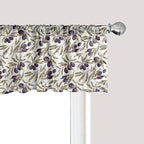 Ambesonne Olive Window Valance, Digitally Generated Hand Drawn Style Botanical Blossoms, Curtain Valance for Kitchen Bedroom Decor with Rod Pocket, 42" x 12", Quartz Taupe