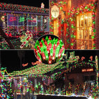 LYHOPE Battery Christmas Lights, 33ft 100 LED Christmas Lights Waterproof 8 Modes Battery Operated String Light for Outdoor & Indoor, Xmas Tree, Wreaths, Holiday Decoration (Red & Green)