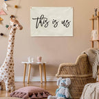 This Is Us Rectangular Canvas Banner-Flag Wall Sign Decor for Teen Friends Husband,Farmhouse Home Living Room Bedroom Reading Room Office Wall Decor-Baby Shower Birthday Christmas Gift