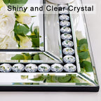 Rectangular Large Decorative Mirror for Decor, 28" X 40" Living Room Wall Mirror with Crystal Glass Frame, Beveled Unique Glamourous Elegant Design, Bathroom, Entrance, Bedroom Decor