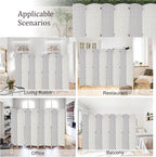 Rose Home Fashion 6 ft Tall Room Divider, Room Dividers and Folding Privacy Screens, 15.7in Privacy Screen 8 Panel Partition Temporary Wall Separation for Private, White