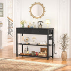 Ecoprsio Entryway Table with Outlets and USB Ports, Console Table with 2 Drawers, Small Sofa Table with Storage Shelves for Living Room, Couch, Hallway, Foyer, Kitchen Counter, 32'', Black